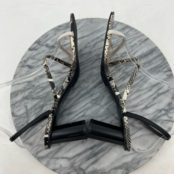 Marc Fisher Sandals Womens 9M Snake Print Leather Strappy Singback Block Heel - Picture 6 of 10